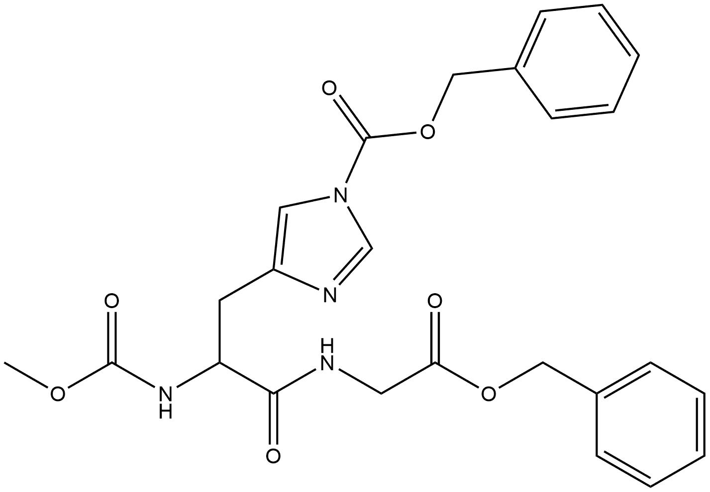 Imidazole-1-carboxylic acid, 4-[2-carboxyamino-2-[(carboxymethyl)carbamoyl]ethyl]-, dibenzyl methyl ester, L-