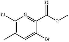 2-Pyridinecarboxylic acid, 3-bromo-6-chloro-5-methyl-, methyl ester Struktur