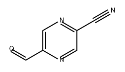 5-甲酰吡嗪-2-腈, 1211534-69-8, 结构式
