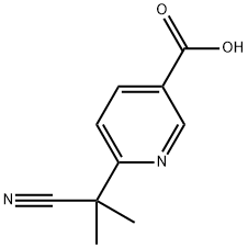 3-Pyridinecarboxylic acid, 6-(1-cyano-1-methylethyl)- 化学構造式