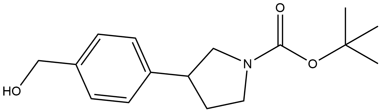 4-(1-BOC-3-吡咯烷基)苯基]甲醇 结构式