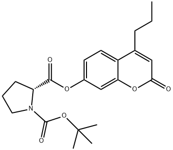 1-O-tert-butyl 2-O-(2-oxo-4-propylchromen-7-yl) (2R)-pyrrolidine-1,2-dicarboxylate Struktur