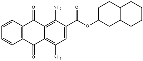 2-Anthracenecarboxylic acid, 1,4-diamino-9,10-dihydro-9,10-dioxo-, decahydro-2-naphthalenyl ester Struktur