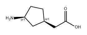 Cyclopentaneacetic acid, 3-amino-, (1R,3S)-rel- 化学構造式