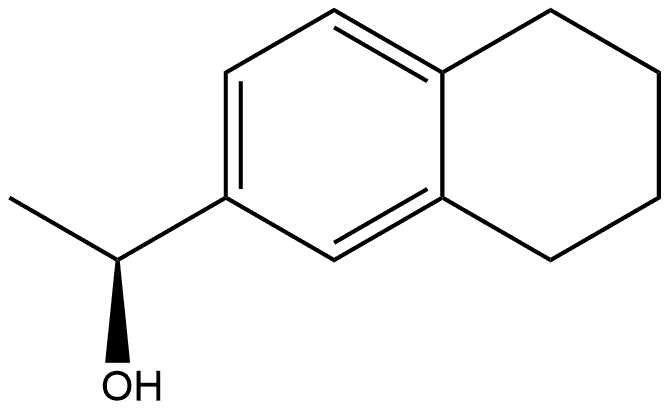 (1S)-1-(5,6,7,8-Tetrahydronaphthalen-2-yl)ethan-1-ol 化学構造式