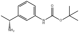Carbamic acid, N-[3-[(1R)-1-aminoethyl]phenyl]-, 1,1-dimethylethyl ester Structure