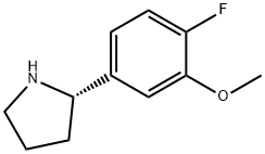 (2S)-2-(4-fluoro-3-methoxyphenyl)pyrrolidine 化学構造式