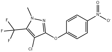 1H-Pyrazole, 4-chloro-1-methyl-3-(4-nitrophenoxy)-5-(trifluoromethyl)- Struktur