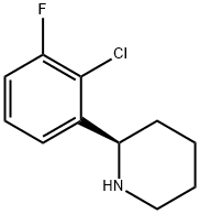 (2R)-2-(2-chloro-3-fluorophenyl)piperidine 化学構造式