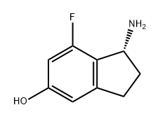 1H-Inden-5-ol, 1-amino-7-fluoro-2,3-dihydro-, (1R)- 结构式