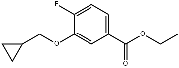 Ethyl 3-(cyclopropylmethoxy)-4-fluorobenzoate 化学構造式