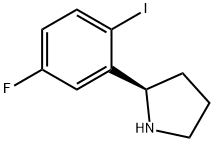 (2R)-2-(5-fluoro-2-iodophenyl)pyrrolidine 化学構造式