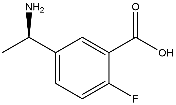 5-[(1R)-1-Aminoethyl]-2-fluorobenzoic acid Struktur