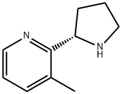 (S)-3-methyl-2-(pyrrolidin-2-yl)pyridine 化学構造式