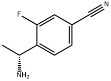 Benzonitrile, 4-[(1R)-1-aminoethyl]-3-fluoro- 化学構造式