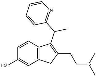 1H-Inden-6-ol, 2-[2-(dimethylamino)ethyl]-3-[1-(2-pyridinyl)ethyl]- Structure