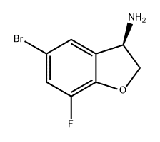 3-Benzofuranamine, 5-bromo-7-fluoro-2,3-dihydro-, (3R)- Struktur