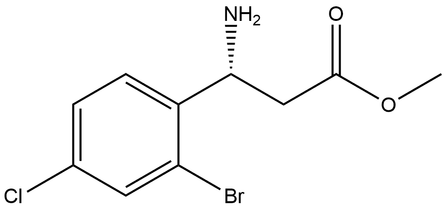Benzenepropanoic acid, β-amino-2-bromo-4-chloro-, methyl ester, (βR)- Structure