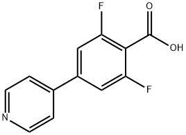 2,6-Difluoro-4-(4-pyridyl)benzoic acid 化学構造式