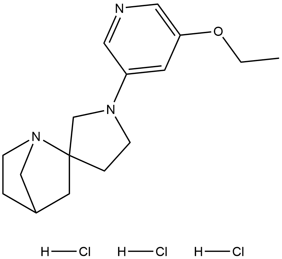 Spiro[1-azabicyclo[2.2.1]heptane-2,3′-pyrrolidine], 1′-(5-ethoxy-3-pyridinyl)-, hydrochloride (1:3) Structure