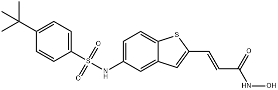 (2E)-3-[5-(4-tert-butylbenzenesulfonamido)-1-benz
othiophen-2-yl]-N-hydroxyprop-2-enamide 化学構造式