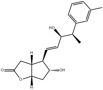 2H-Cyclopenta[b]furan-2-one, hexahydro-5-hydroxy-4-[(1E,3R,4R)-3-hydroxy-4-(3-methylphenyl)-1-penten-1-yl]-, (3aR,4R,5R,6aS)- Structure