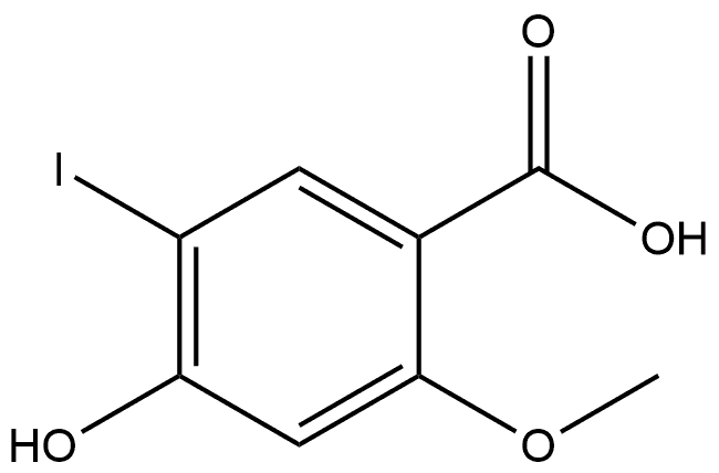 4-Hydroxy-5-iodo-2-methoxybenzoic acid 结构式