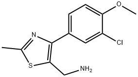 (4-(3-氯-4-甲氧基苯基)-2-甲基噻唑-5-基)甲胺, 1215978-77-0, 结构式