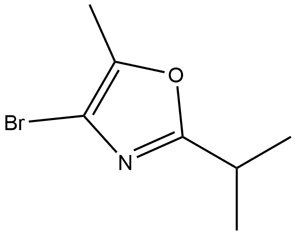 4-bromo-5-methyl-2-(propan-2-yl)-1,3-oxazole 化学構造式