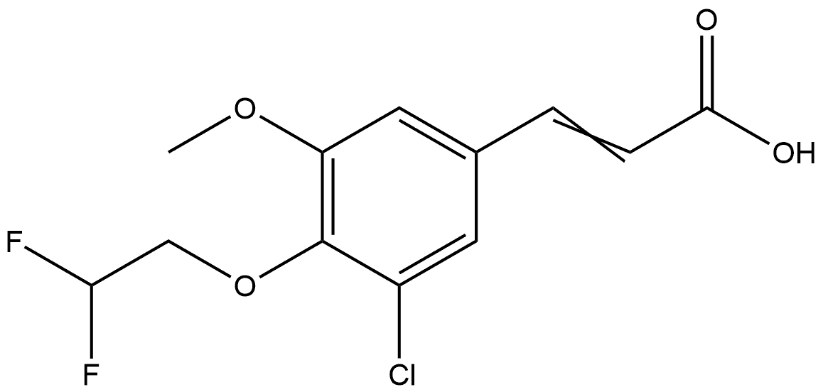 3-[3-Chloro-4-(2,2-difluoroethoxy)-5-methoxyphenyl]-2-propenoic acid,1216322-87-0,结构式