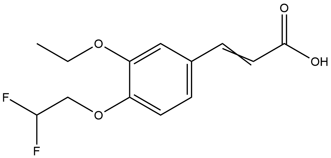3-[4-(2,2-Difluoroethoxy)-3-ethoxyphenyl]-2-propenoic acid,1216362-67-2,结构式
