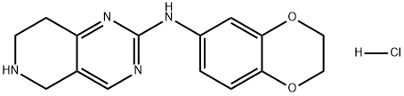 Pyrido[4,3-d]pyrimidin-2-amine, N-(2,3-dihydro-1,4-benzodioxin-6-yl)-5,6,7,8-tetrahydro-, hydrochloride (1:1) Structure