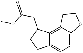 2H-Indeno[5,4-b]furan-8-acetic acid, 1,6,7,8-tetrahydro-, methyl ester Struktur