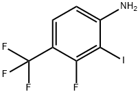Benzenamine, 3-fluoro-2-iodo-4-(trifluoromethyl)- 化学構造式