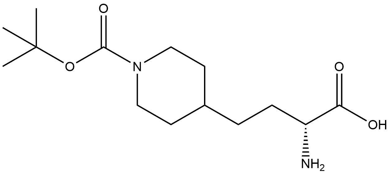 (R)-1-Boc-4-(3-Amino-3-carboxy-propyl)piperidine Structure