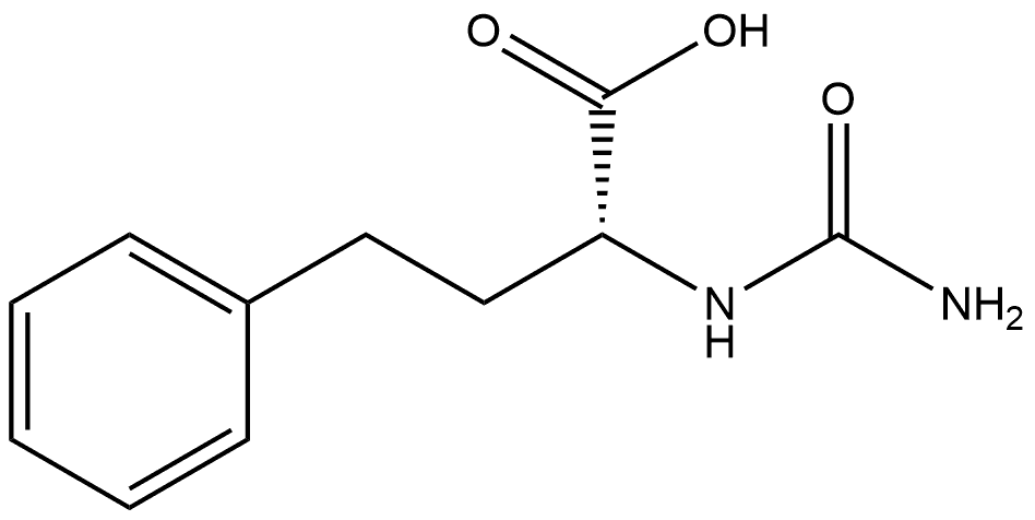 Benzenebutanoic acid, α-[(aminocarbonyl)amino]-, (αR)-,121842-75-9,结构式