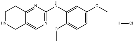 Pyrido[4,3-d]pyrimidin-2-amine, N-(2,5-dimethoxyphenyl)-5,6,7,8-tetrahydro-, hydrochloride (1:1) Struktur