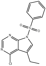7-Benzenesulfonyl-4-chloro-5-ethyl-7H-pyrrolo[2,3-d]pyrimidine Struktur