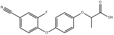 Propanoic acid, 2-[4-(4-cyano-2-fluorophenoxy)phenoxy]- 化学構造式