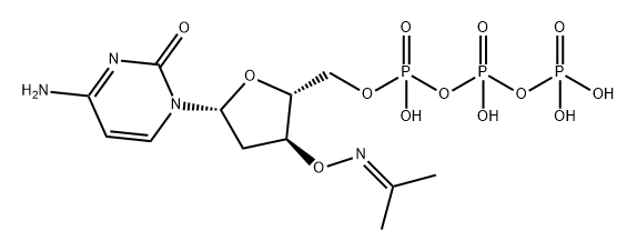 Cytidine 5'-(tetrahydrogen triphosphate), 2'-deoxy-3'-O-[(1-methylethylidene)amino]- Structure