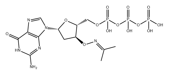 Guanosine 5'-(tetrahydrogen triphosphate), 2'-deoxy-3'-O-[(1-methylethylidene)amino]- 结构式