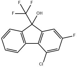 4-chloro-2-fluro-9-(trifluoromethyl)-9H-fluoren-9-ol,1220966-05-1,结构式