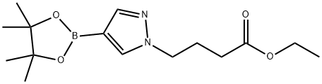 4-(4-(4,4,5,5-四甲基-1,3,2-二氧硼杂环戊烷-2-基)-1H-吡唑-1-基)丁酸乙酯,1220968-00-2,结构式