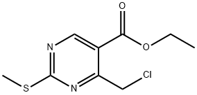 5-Pyrimidinecarboxylic acid, 4-(chloromethyl)-2-(methylthio)-, ethyl ester,122113-66-0,结构式