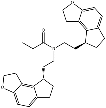 Propanamide, N,N-bis[2-[(8S)-1,6,7,8-tetrahydro-2H-indeno[5,4-b]furan-8-yl]ethyl]- 化学構造式