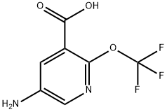 5-Amino-2-(trifluoromethoxy)pyridine-3-carboxylic acid 化学構造式