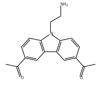 Ethanone, 1,1'-[9-(2-aminoethyl)-9H-carbazole-3,6-diyl]bis- Structure