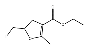 3-Furancarboxylic acid, 4,5-dihydro-5-(iodomethyl)-2-methyl-, ethyl ester