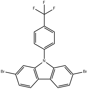 2,7-dibromo-9-(4-(trifluoromethyl)phenyl)-9H-carbazole Structure