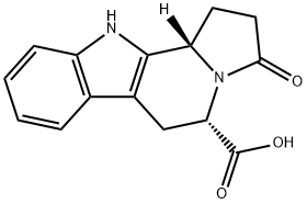 1H-Indolizino[8,7-b]indole-5-carboxylic acid, 2,3,5,6,11,11b-hexahydro-3-oxo-, (5S,11bS)-,122170-93-8,结构式